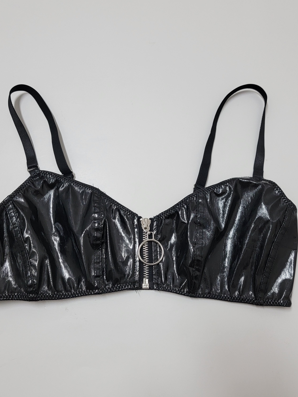 Fredrick’s of Hollywood X Forever 21 Black Faux Leather Bralette Goth Grunge M